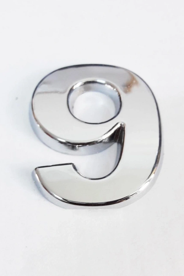 Cemax 9 Rakamı 3,75 cm Krom Yapışkanlı