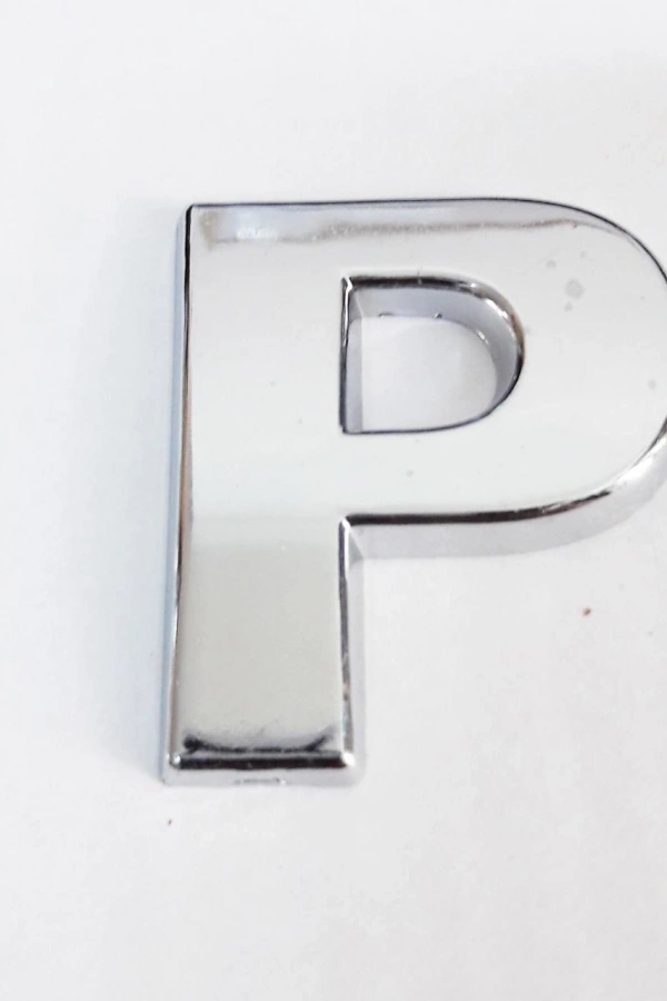 Cemax P Harfi  3,75 cm Krom Yapışkanlı