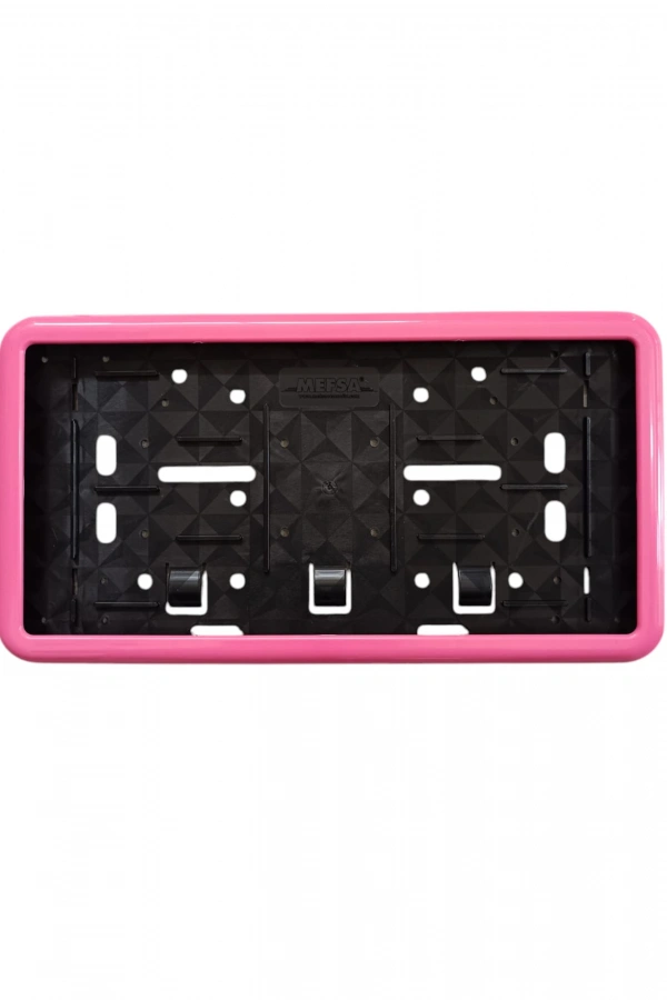 Çerçeveli Dikdörtgen Plakalık Plaka Altlığı Pembe  32x17 cm
