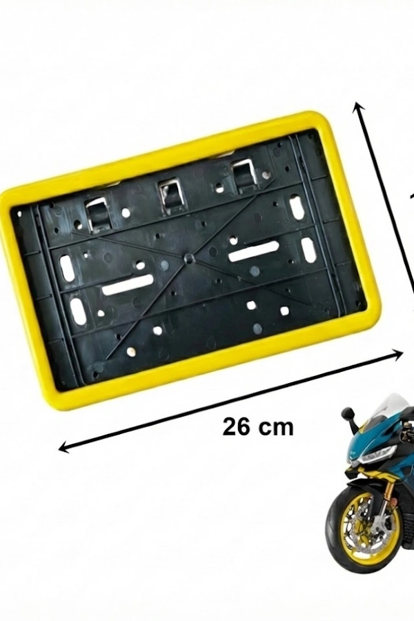 Çerçeveli Dikdörtgen Plakalık Plaka Altlığı Sarı 26X17cm 1 Adet