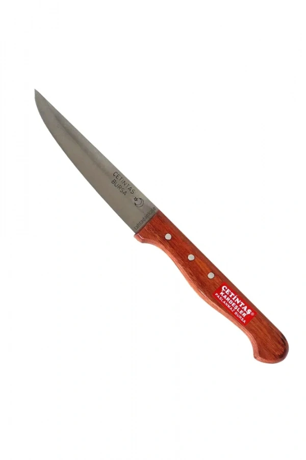 Çetintaş Paslanmaz Bursa Sebze Bıçağı 10 cm, Ahşap Gül Sap