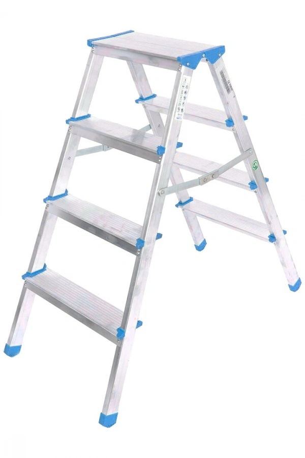 ÇİFT BASAMAKLI ALÜMİNYUM METAL MERDİVEN YÜKSEKLİK 92CM BAŞ GENİŞLİK 8CM