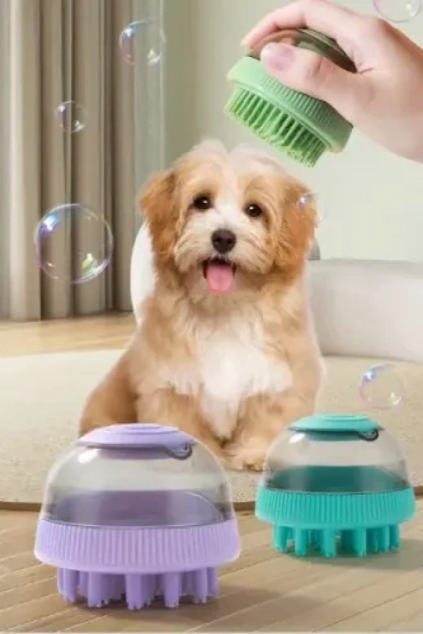 Çift Başlıklı Pet Banyo Fırçası
