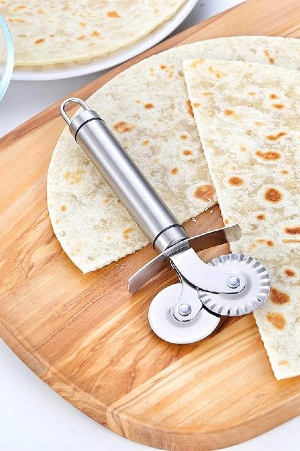 Çift Başlıklı Pizza Hamur Bıçağı