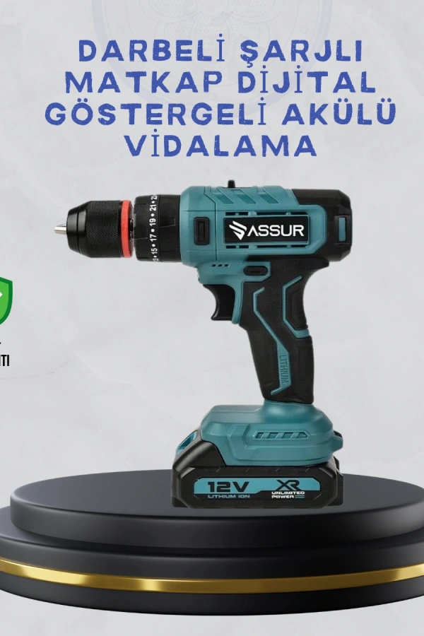 Çift Bataryalı Şarjlı Matkap Dijital Ekranlı Set