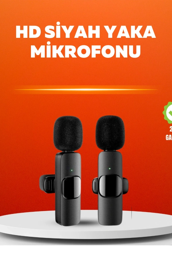 Çift Mikrofonlu Kablosuz Kayıt Seti iPhone Uyumlu Mini Mikrofon