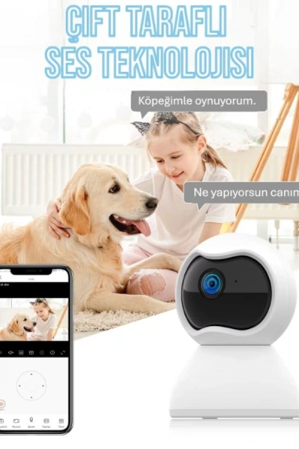 Çift Taraflı Ses Özellikli Wi-Fi Kamera