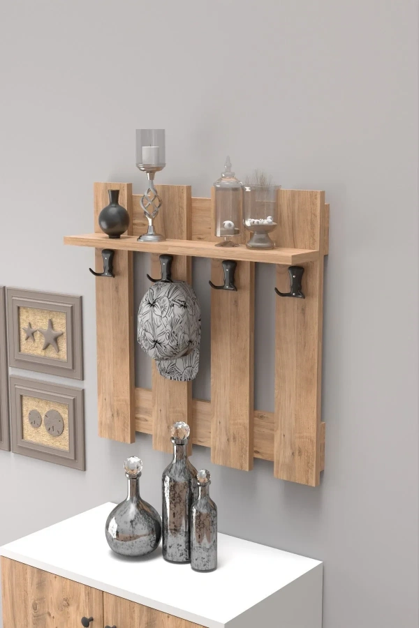 ASKILIK PORTMANTO ÇİT DUVAR ASKILIĞI ELBİSE ASKILIĞI CEVİZ