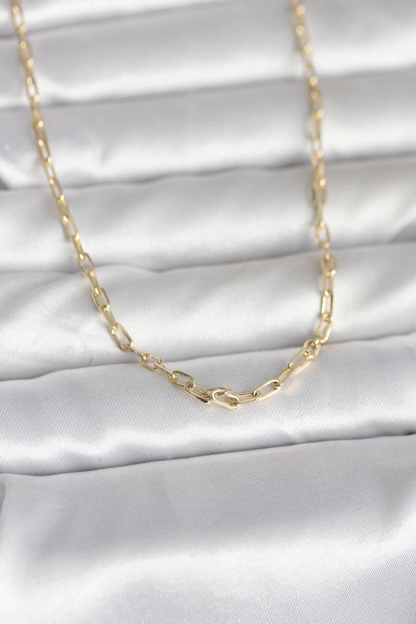 CM 14K Gold Renk Ataç Zincir Model 60 cm Kadın Kolye