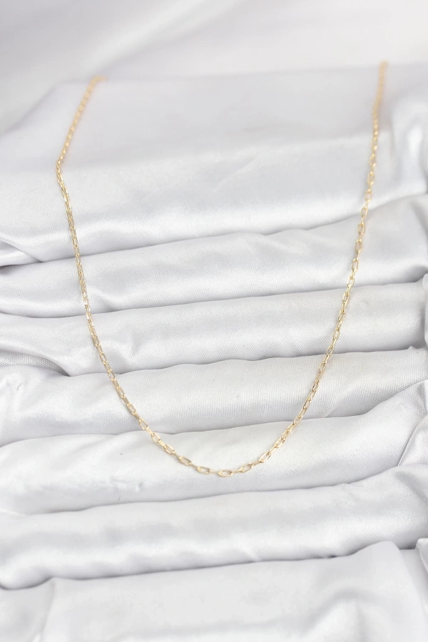 CM 14K Gold Renk Ataç Zincir Model 60 cm Kadın Kolye