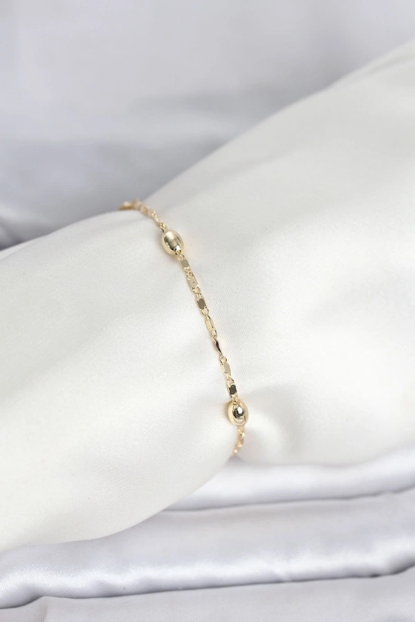 CM 14K Gold Renk Damla Topçuk Model Kadın Bileklik