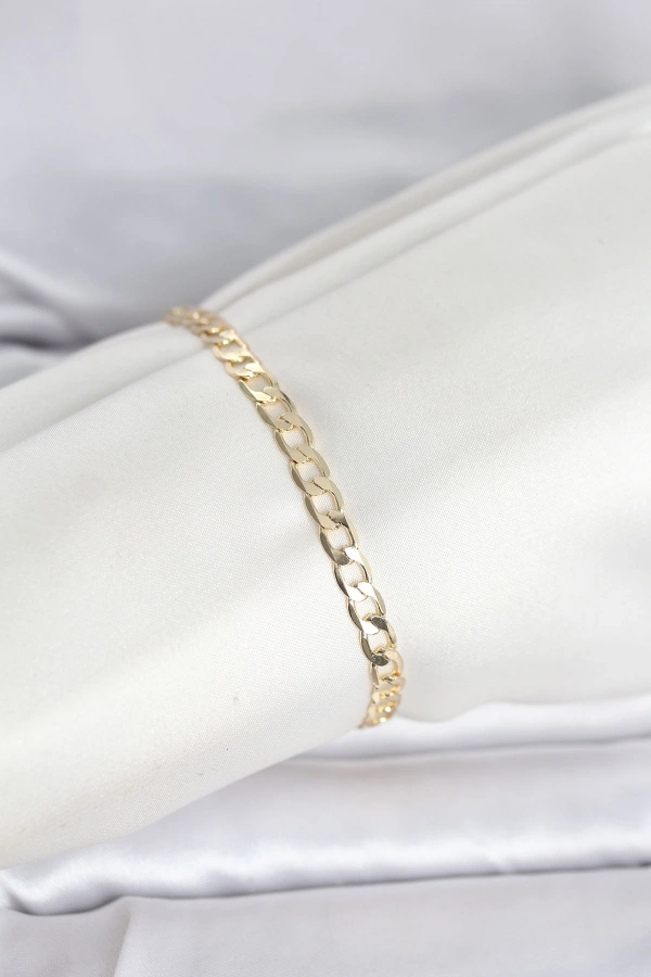 CM 14K Gold Renk Halka Zincir Model Kadın Bileklik