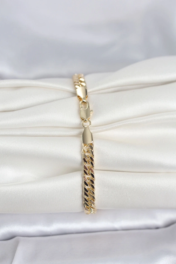 CM 14K Gold Renk Kalın Zincir Model Kadın Bileklik