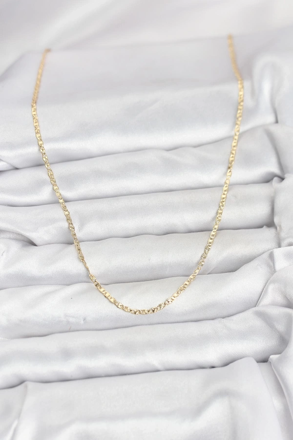 CM 14K Gold Renk Pirinç Lazer Model 60 cm Kadın Kolye