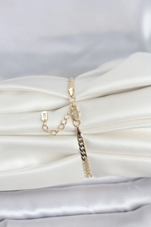 CM 14K Gold Renk Zincirli Model Kadın Bileklik