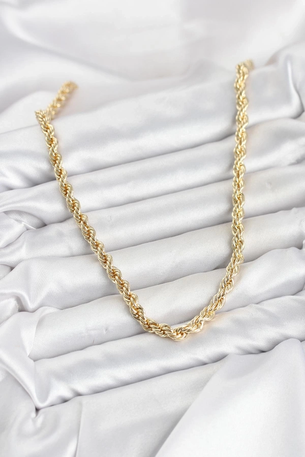 CM Burgu Model Gold Renk Pirinç 60 cm Kadın Kolye