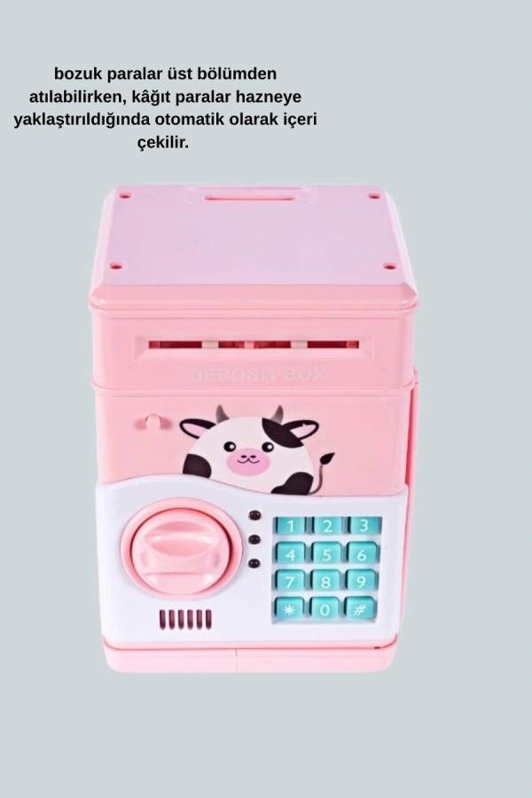 Çocuklar İçin Pembe ATM Görünümlü Elektronik Kumbara