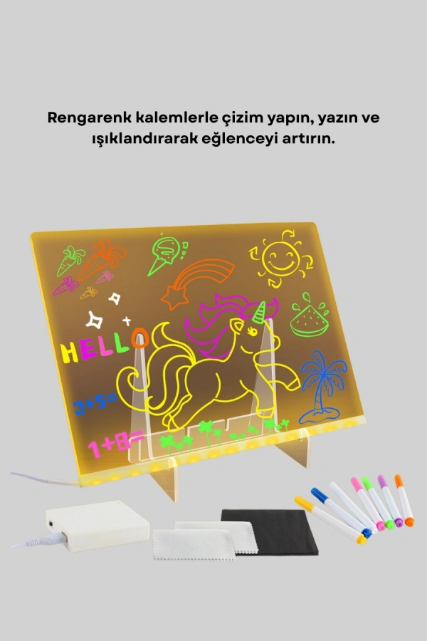 Çocuklar ve Yetişkinler İçin USB LED Işıklı Çizim Panosu