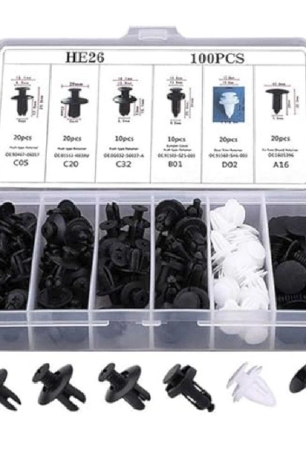 Çok Amaçlı Plastik Bağlantı Klipsi Seti 100 Parça