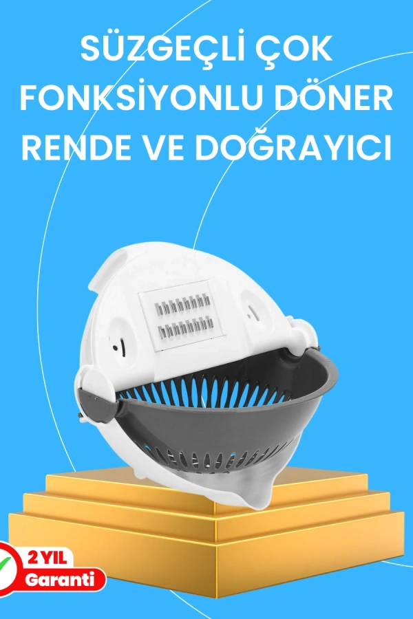Çok Fonksiyonlu Dilimleyici ve Süzgeçli Mutfak Aparatı