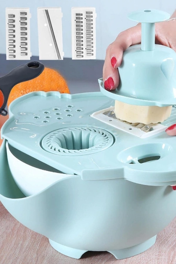 Çok Fonksiyonlu Salata Aparatı - Süzgeçli Doğrayıcı Kase