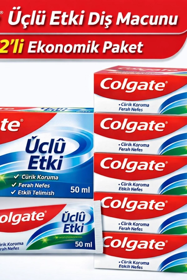 Colgate Üçlü Etki Diş Macunu 50 ml Çürük Koruma & Ferah Nefes 1 ADET