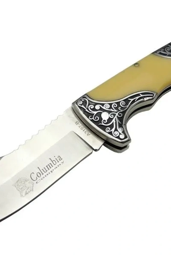 Columbia A3157C Av / Kamp Çakı 23 cm - Sedef İşlemeli Saplı