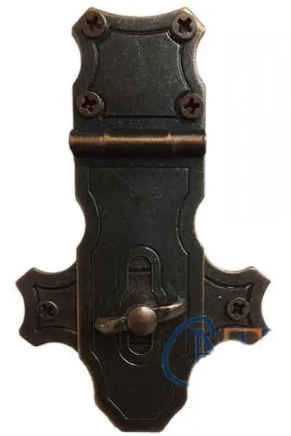 Dekoratif Anahtarlı Sandık Askısı - 40x65mm, Oksit, 1 Adet