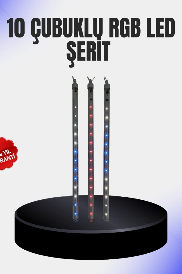Dekoratif LED Meteor Işık 10’lu Çubuk Seti