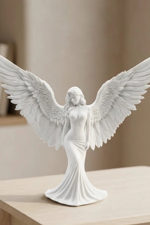 Dekoratif Melek İnsan Figürlü 3D Heykel Biblo Modern Ev Dekoru