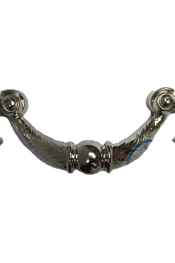 Dekoratif Zamak Üzümlü Kulp - 64mm, Nikel, 1 Adet