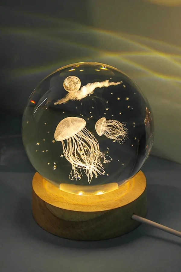 Deniz Anası Tasarımlı Işıklı Cam Küre