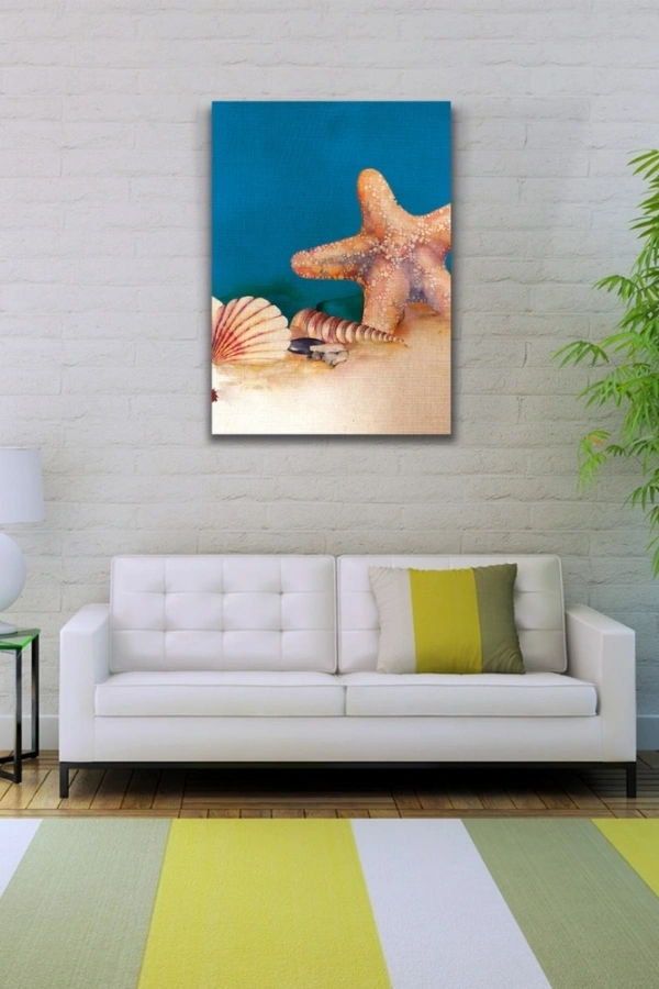 Deniz Yıldızı ve İstiridye Kanvas Tablo 50 x 70