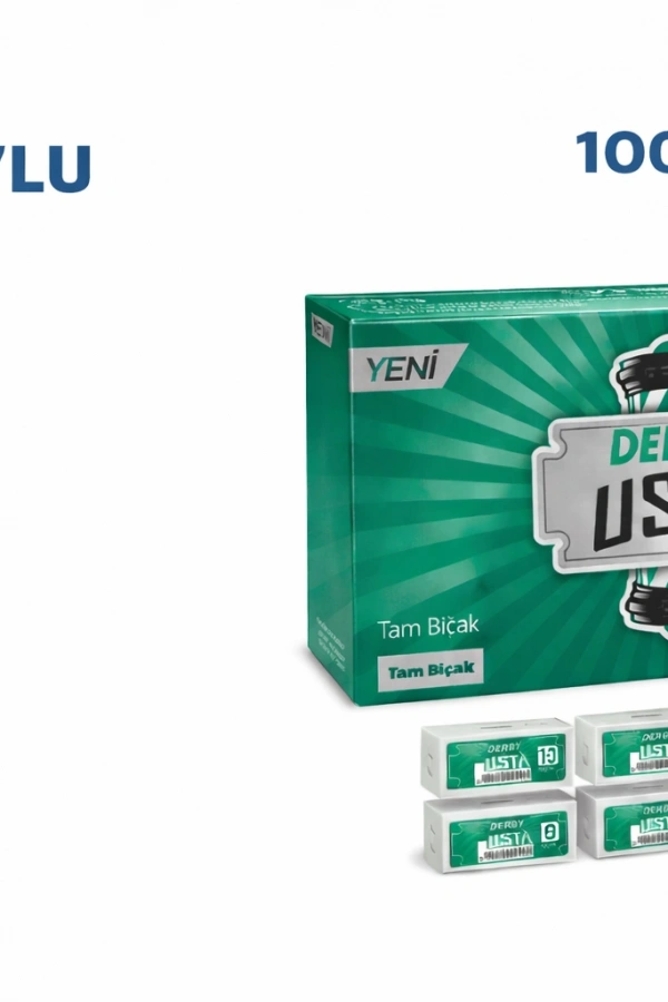 Derby Usta Çift Taraflı Jilet Tam Bıçak Berber Jileti 10LU 1 PAKET