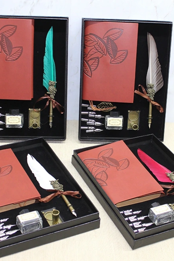 Deri Defterli Divit Hokka Seti Model 1