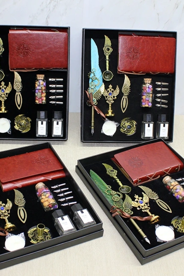 Deri Defterli Divit Hokka Ve Mühür Seti Model 1