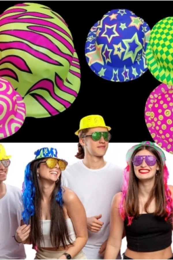 Desenli Plastik Parti Şapkası