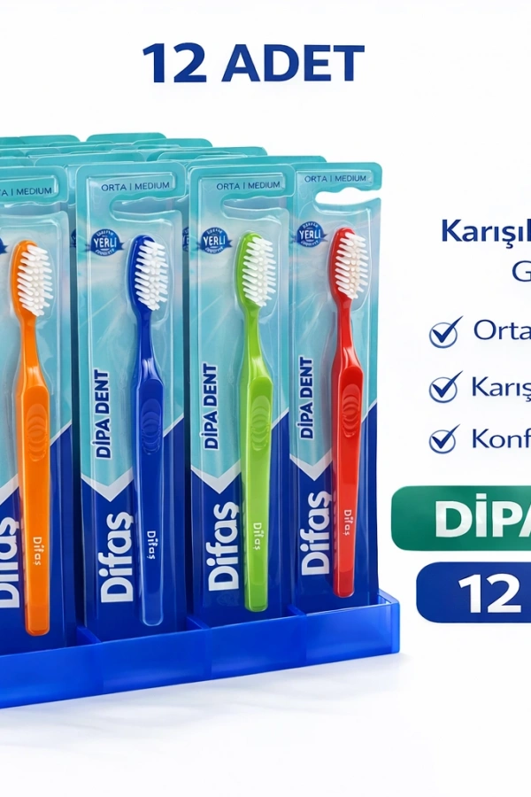 Difas Dipa Dent Medium Diş Fırçası Orta Sert 12 ADET