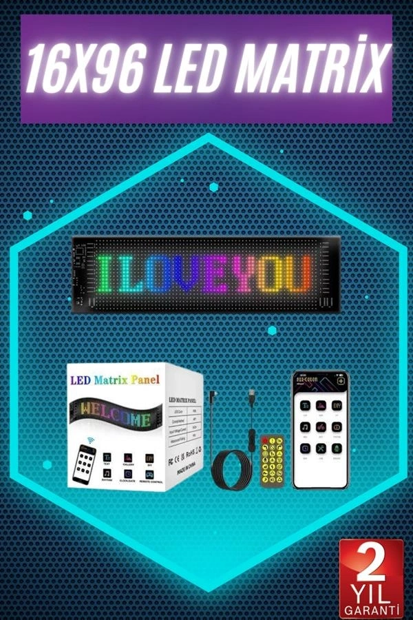 Digital Araba Yazısı Ekran Matrix En Büyük Boy Matrix LED Panel 19*96 pıxel
