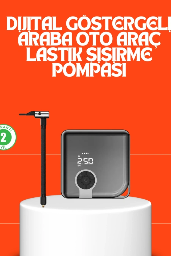 Dijital Ekranlı Taşınabilir Akıllı Araç Hava Kompresörü