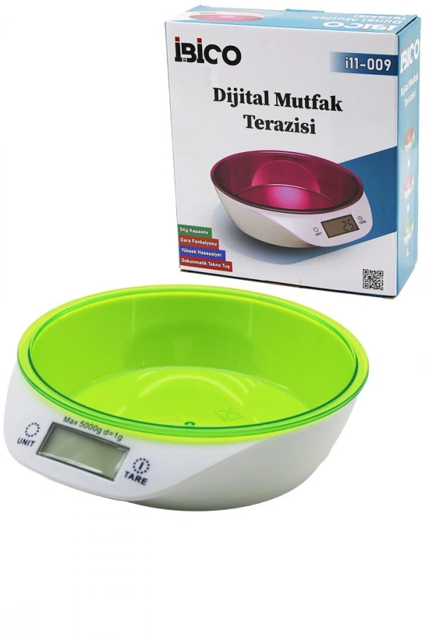 DİJİTAL - PİLLİ MUTFAK TERAZİ TARTI KASELİ - 5KG/1GR