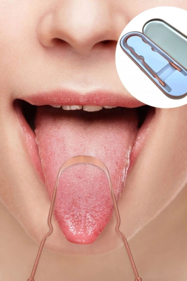 Dil Plağı Temizleme Aparatı - Dil Bakır Oil Pulling