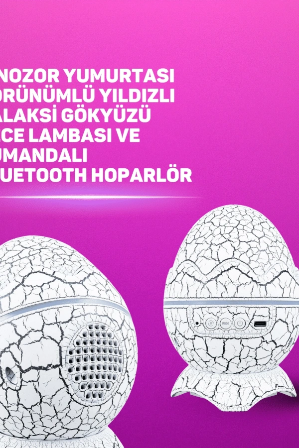 Dinozor Yumurtası Tasarımlı Projektörlü Gece Lambası