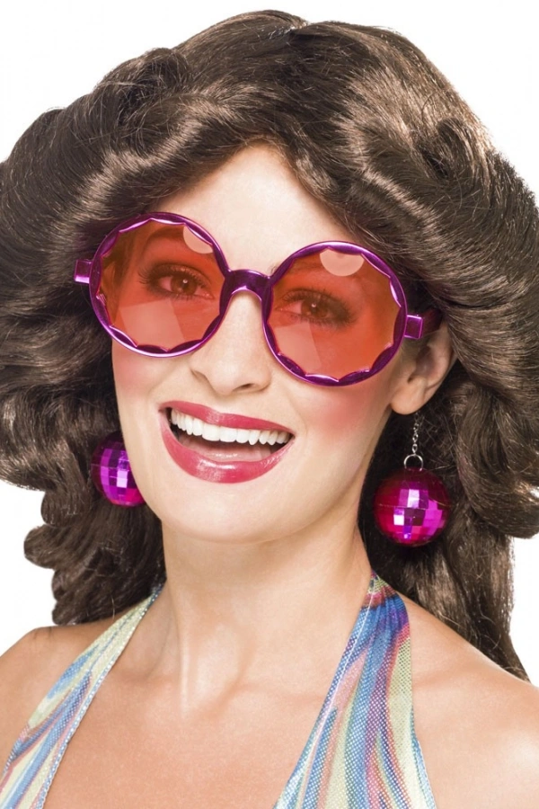 Disko Toplu Küpeli Parti Gözlüğü Pembe Renk