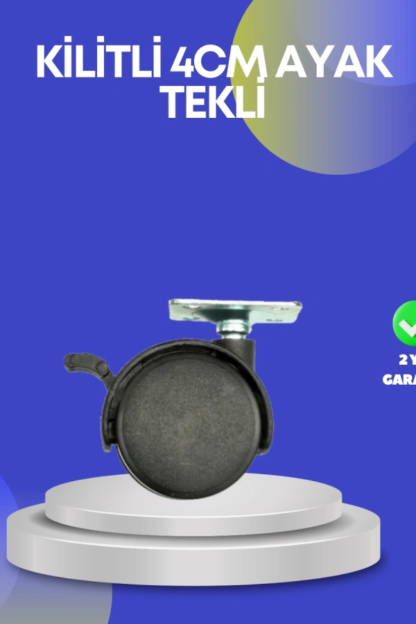 Dolap ve Raflar İçin 4 cm Kilitli Tekerlek Tekli