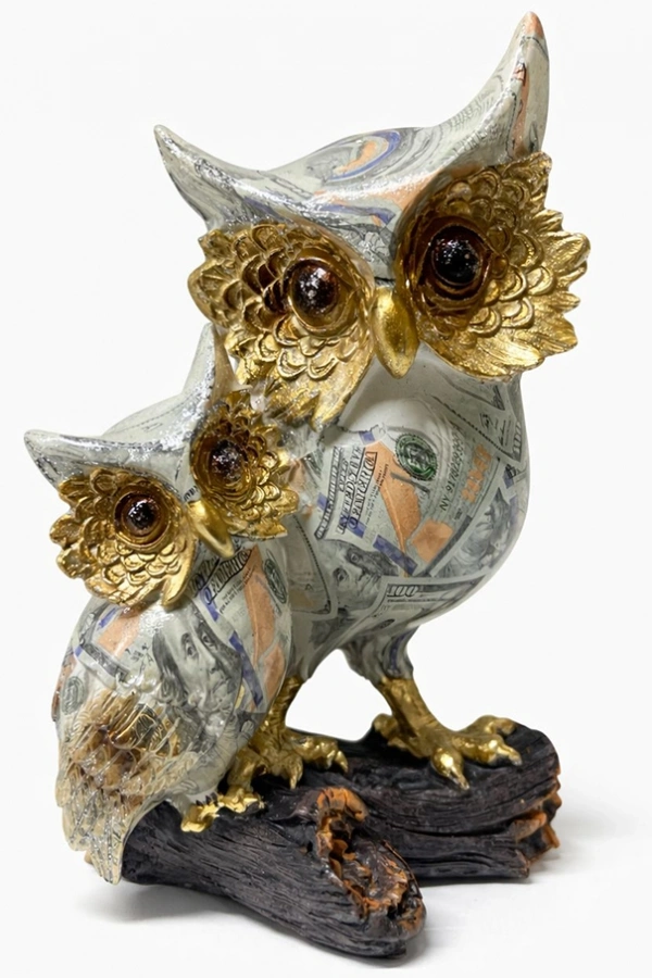 Dolar Baskılı Özel Tasarım İkili Polyester Baykuş