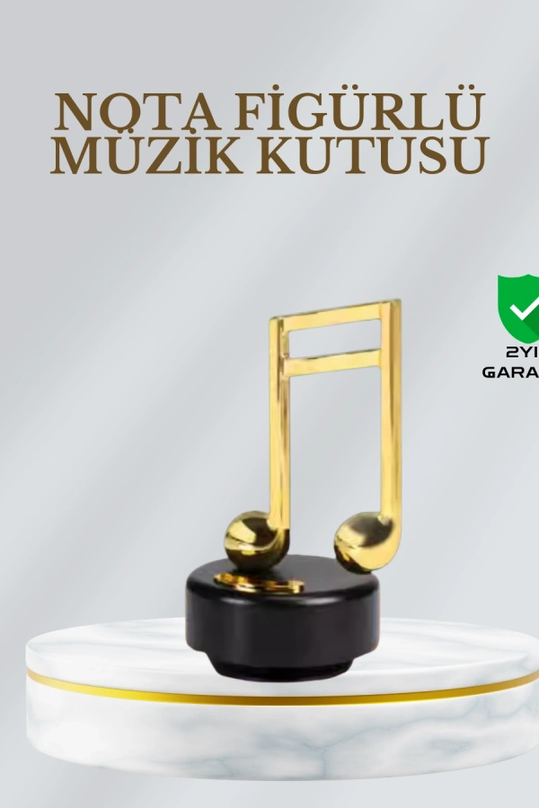 Dönen Nota Figürlü Müzik Box Işıltılı Dekoratif Tasarım