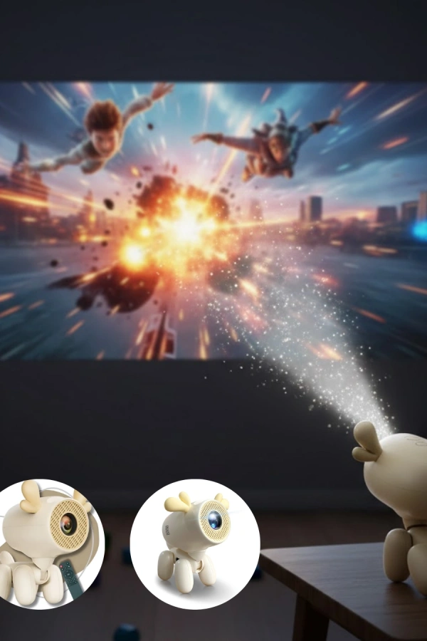 Döner Başlıklı Akıllı Projeksiyon HDMI USB TF Girişli