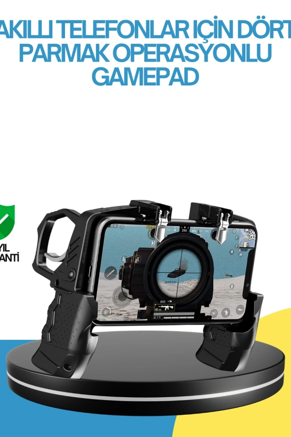 Dört Parmak Destekli Mobil Gamepad Tetikli Oyun Kontrolcüsü