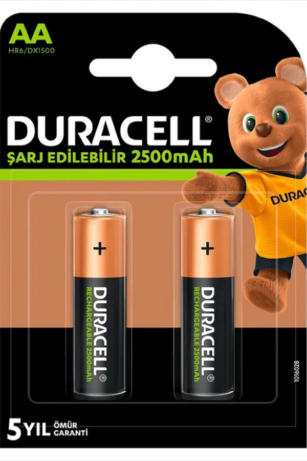Duracell 1.2V 2500 mAh AA Şarjlı Kalem Pil 2li
